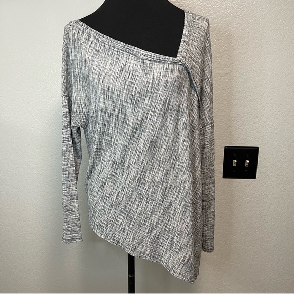 FP/ We the Free Textured Grey/Brown Vneck Long Sleeve Asymmetrical Tunic SMALL - Picture 1 of 6